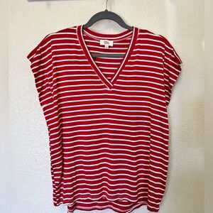 Blossom Basic Muscle Tee White/Red